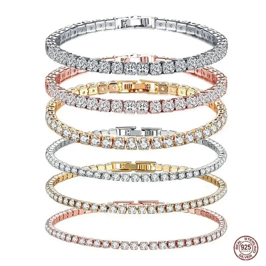 Cubic Zirconia Tennis Bracelet – 925 Sterling Silver by ZEB Jewelry – view 1