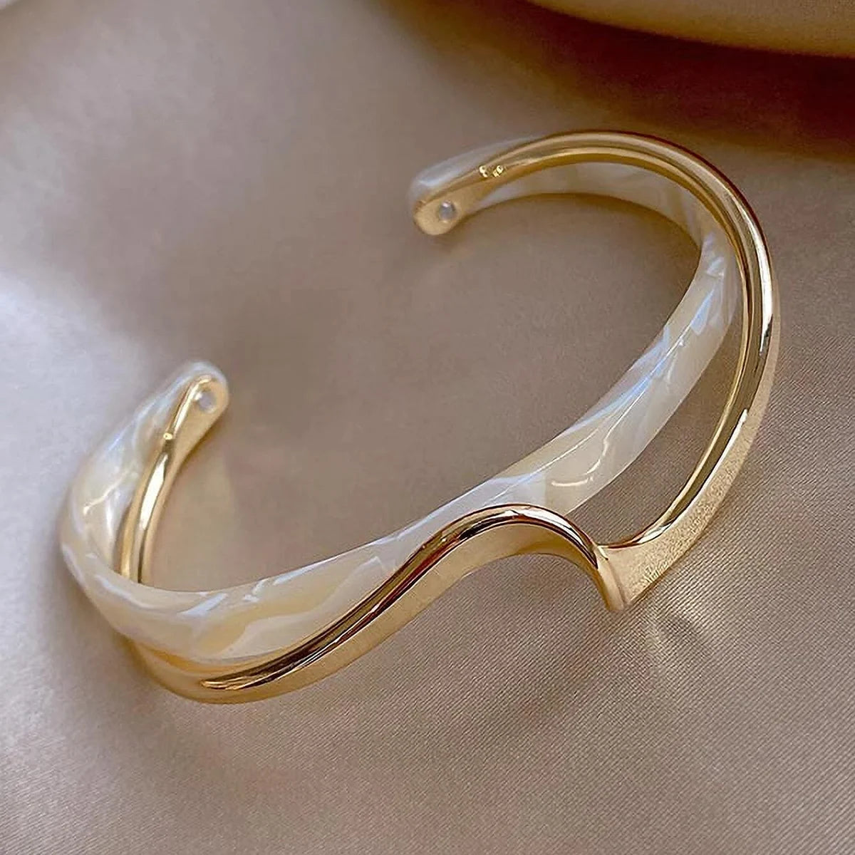 Modern Gold Open Bangle Bracelet by ZEB Jewelry – view 4