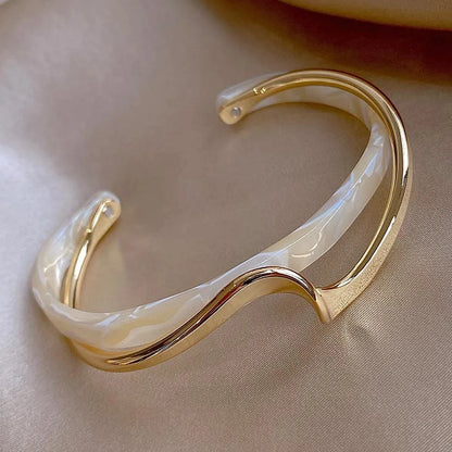 Modern Gold Open Bangle Bracelet by ZEB Jewelry – view 4