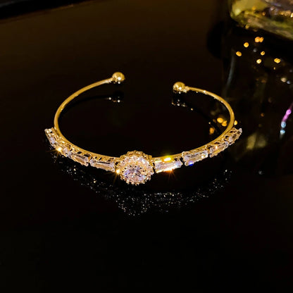 Silver Zircon Open Cuff Bangle by ZEB Jewelry – view 11