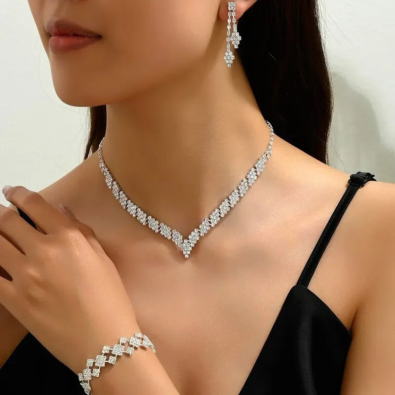 Bridal Jewelry Set – Necklace, Earrings & Bracelet by ZEB Jewelry – view 7