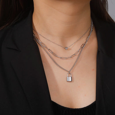 Heart Lock Pendant Chain Necklace