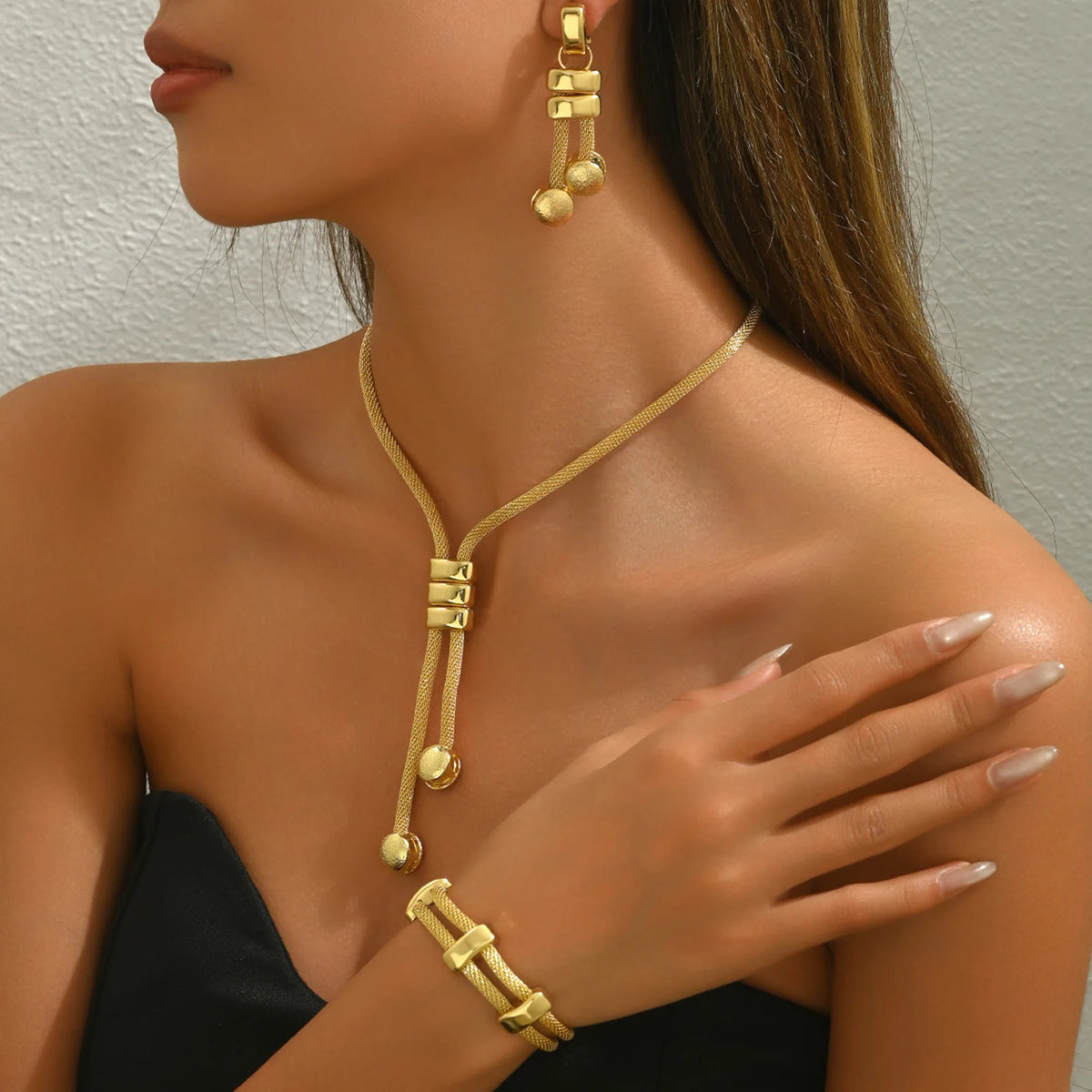 Tassel Jewelry Set – Necklace, Bracelet, Earrings & Ring by ZEB Jewelry – view 4