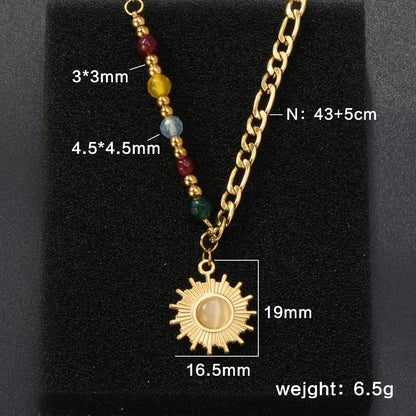 Cubic Zirconia Necklace – Stainless Steel by ZEB Jewelry – view 26