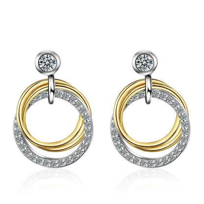 Crystal Circle Drop Earrings – 925 Sterling Silver by ZEB Jewelry – view 8