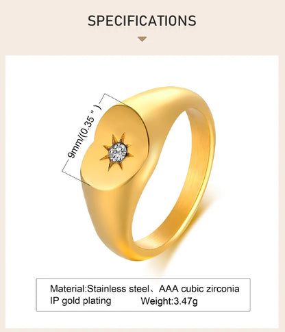 Sunshine Signet Ring – 18K Gold-Plated by ZEB Jewelry – view 8