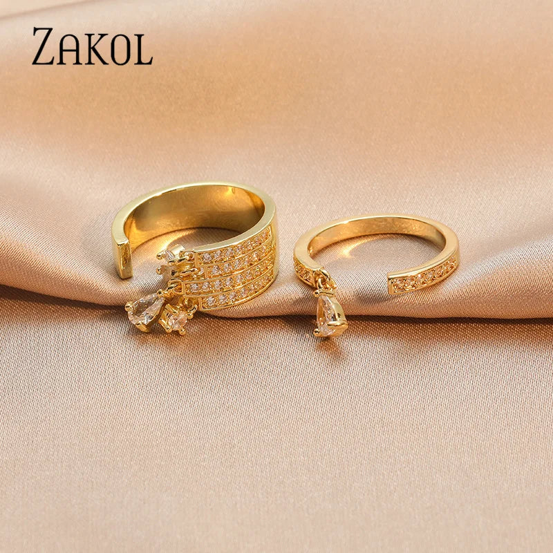 Waterdrop Zircon Statement Ring by ZEB Jewelry – view 3
