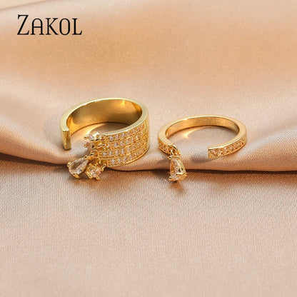 Waterdrop Zircon Statement Ring by ZEB Jewelry – view 3