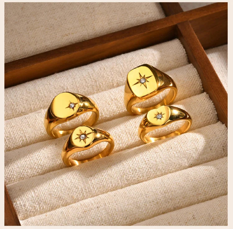 Sunshine Signet Ring – 18K Gold-Plated by ZEB Jewelry – view 10