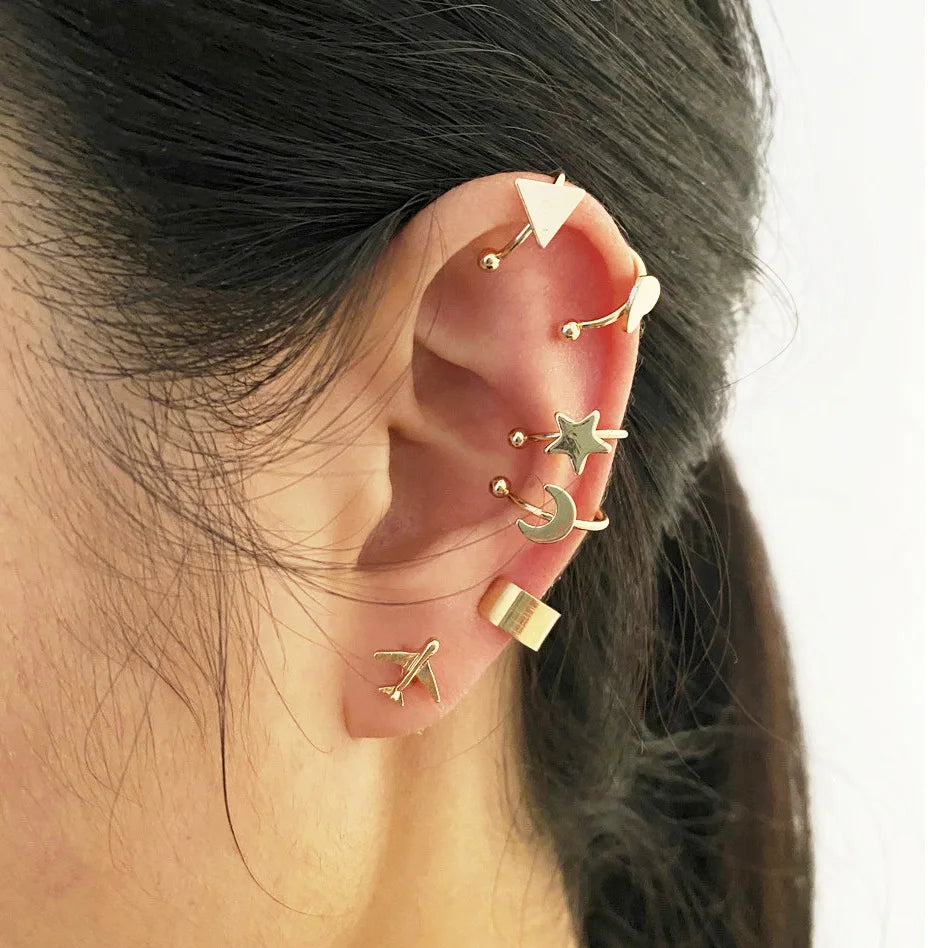 Zircon Star Chain Clip Earrings by ZEB Jewelry – view 17