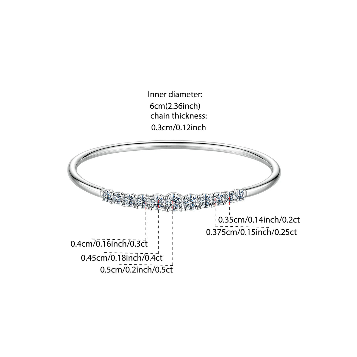 Moissanite Bar Bracelet – 925 Sterling Silver by ZEB Jewelry – view 16