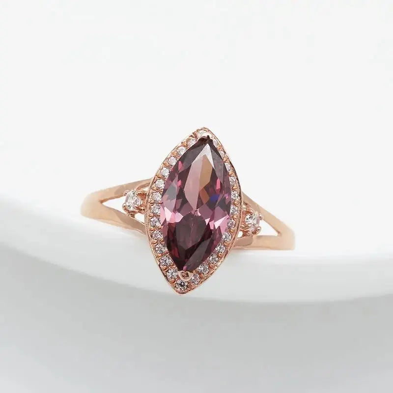 Ruby Marquise Rose Gold-Tone Ring by ZEB Jewelry – view 2