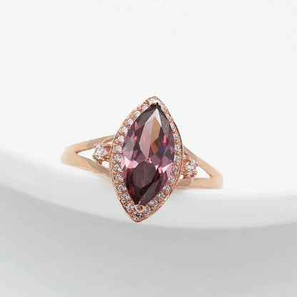 Ruby Marquise Rose Gold-Tone Ring by ZEB Jewelry – view 2