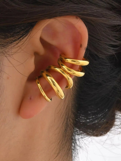 Waterdrop Cartilage Ear Cuff – Stainless Steel by ZEB Jewelry – view 7