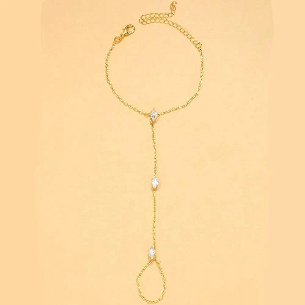 Rhombus Crystal Hand Chain Bracelet by ZEB Jewelry – view 5