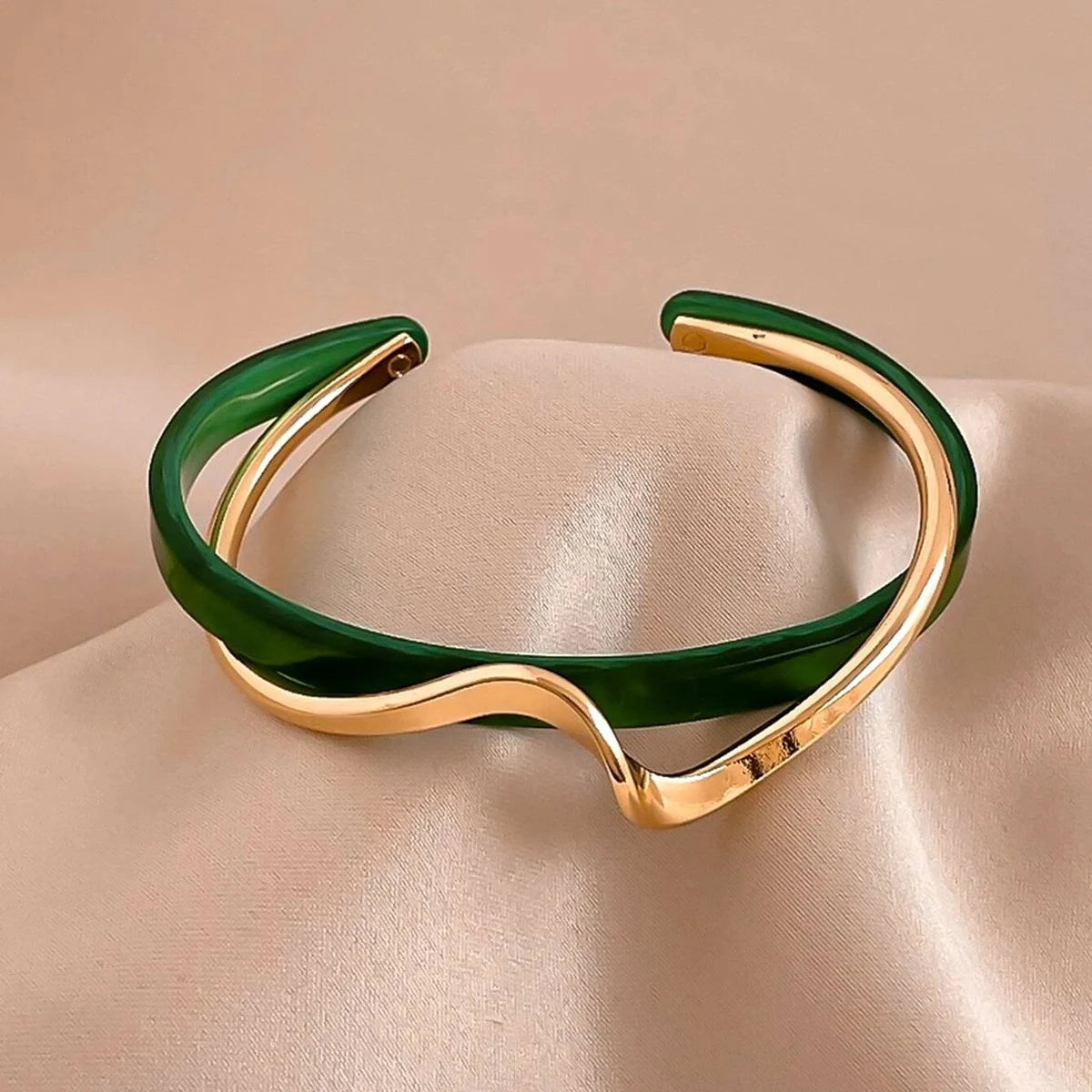 Modern Gold Open Bangle Bracelet by ZEB Jewelry – view 5