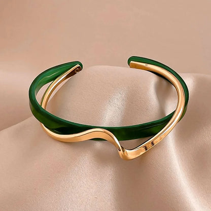 Modern Gold Open Bangle Bracelet by ZEB Jewelry – view 5