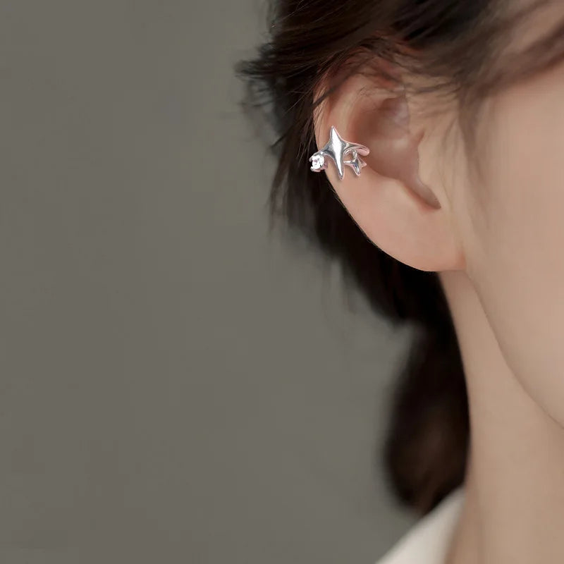 Zircon Star Tassel Clip Earrings by ZEB Jewelry – view 31