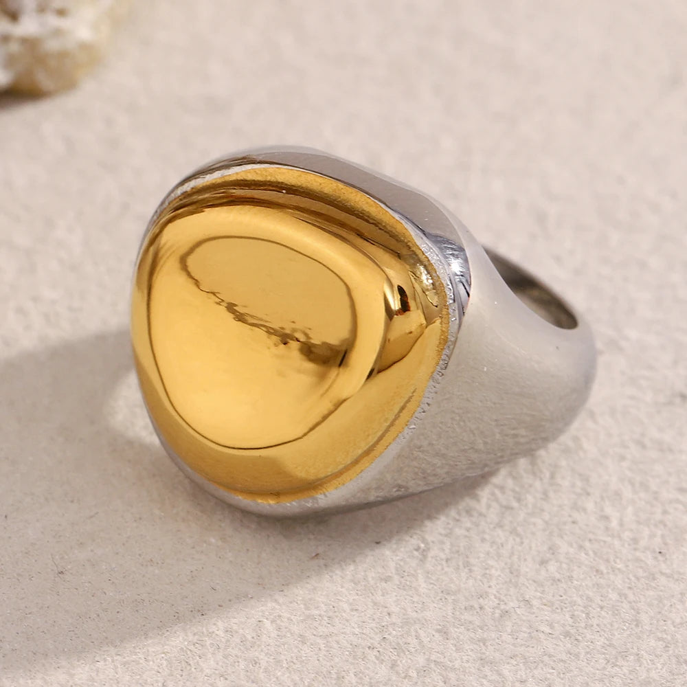 Two-Tone Wide Band Ring – 316L Stainless Steel by ZEB Jewelry – view 3