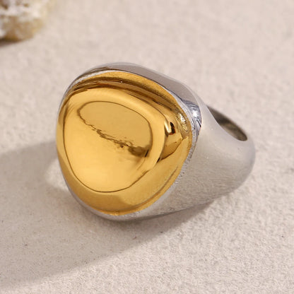 Two-Tone Wide Band Ring – 316L Stainless Steel by ZEB Jewelry – view 3