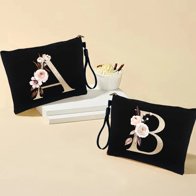 Gold Letter Cosmetics Bag makeup pouch