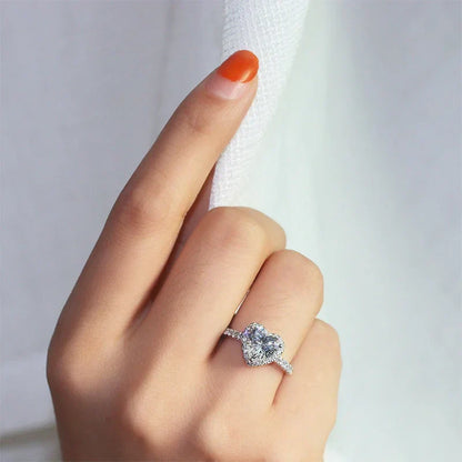 Silver Heart Zircon Ring by ZEB Jewelry – view 2