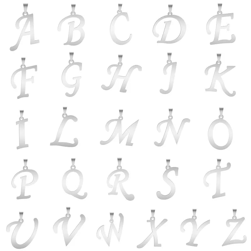 Initial Letter Necklace – Stainless Steel by ZEB Jewelry – view 5
