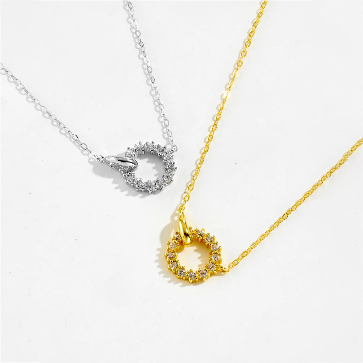 Circle Zircon Pendant Necklace – 925 Sterling Silver by ZEB Jewelry – view 4