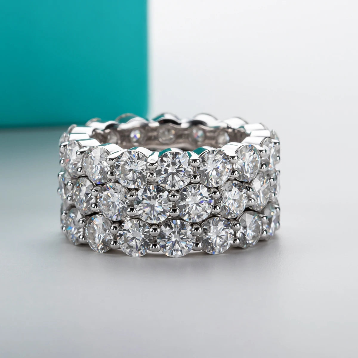 Moissanite Wedding Band – 925 Sterling Silver by ZEB Jewelry – view 7