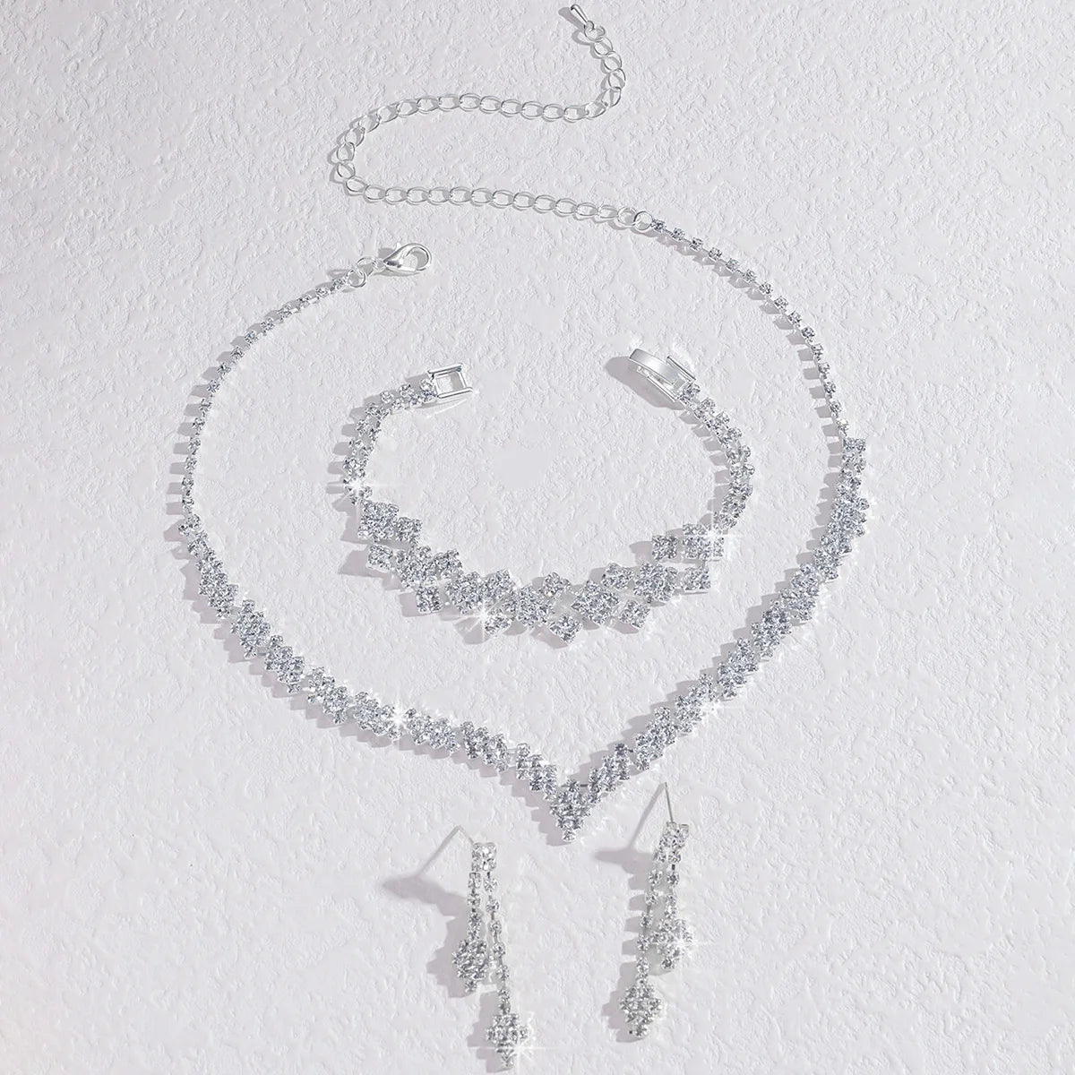 Bridal Jewelry Set – Necklace, Earrings & Bracelet by ZEB Jewelry – view 4