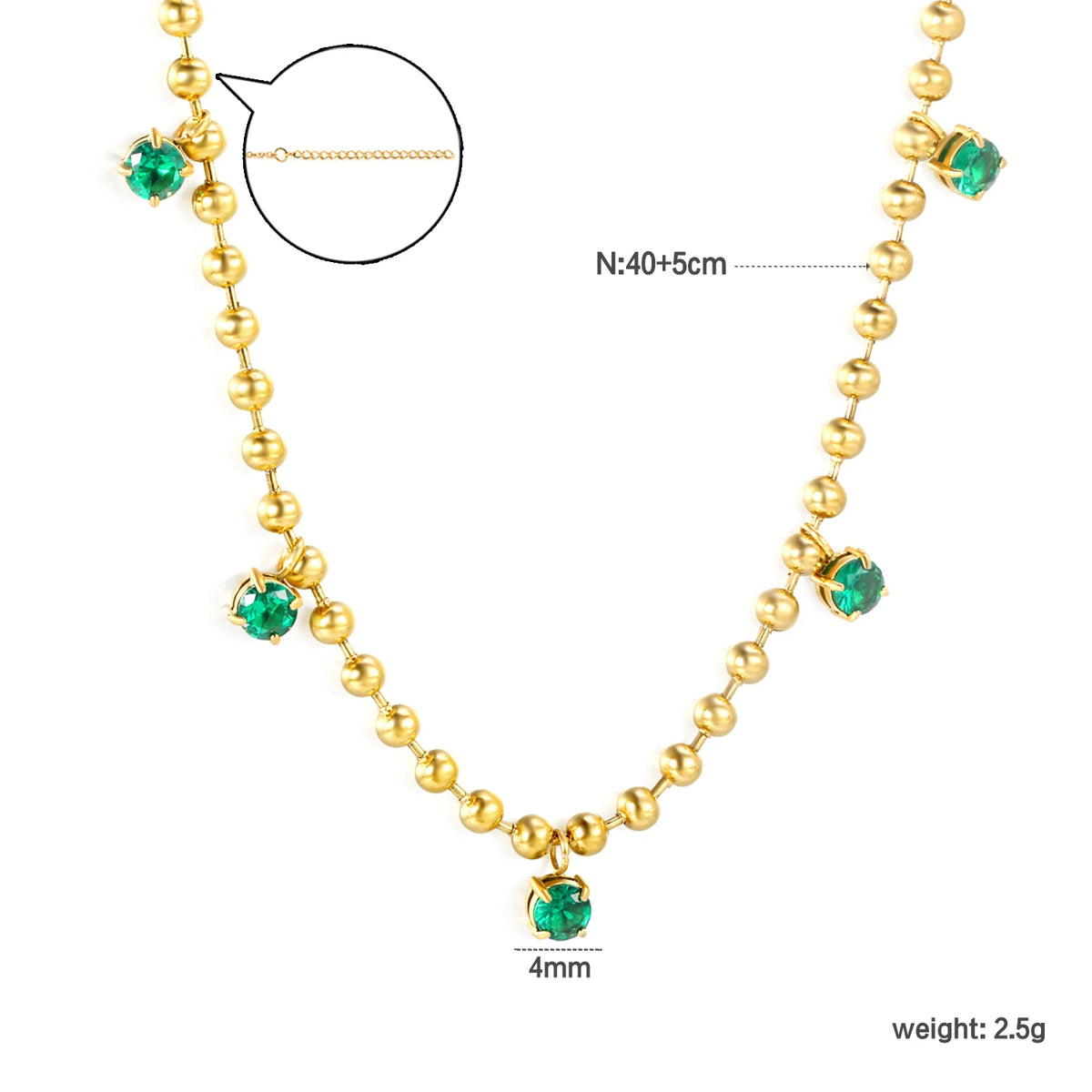 Cubic Zirconia Necklace – Stainless Steel by ZEB Jewelry – view 16
