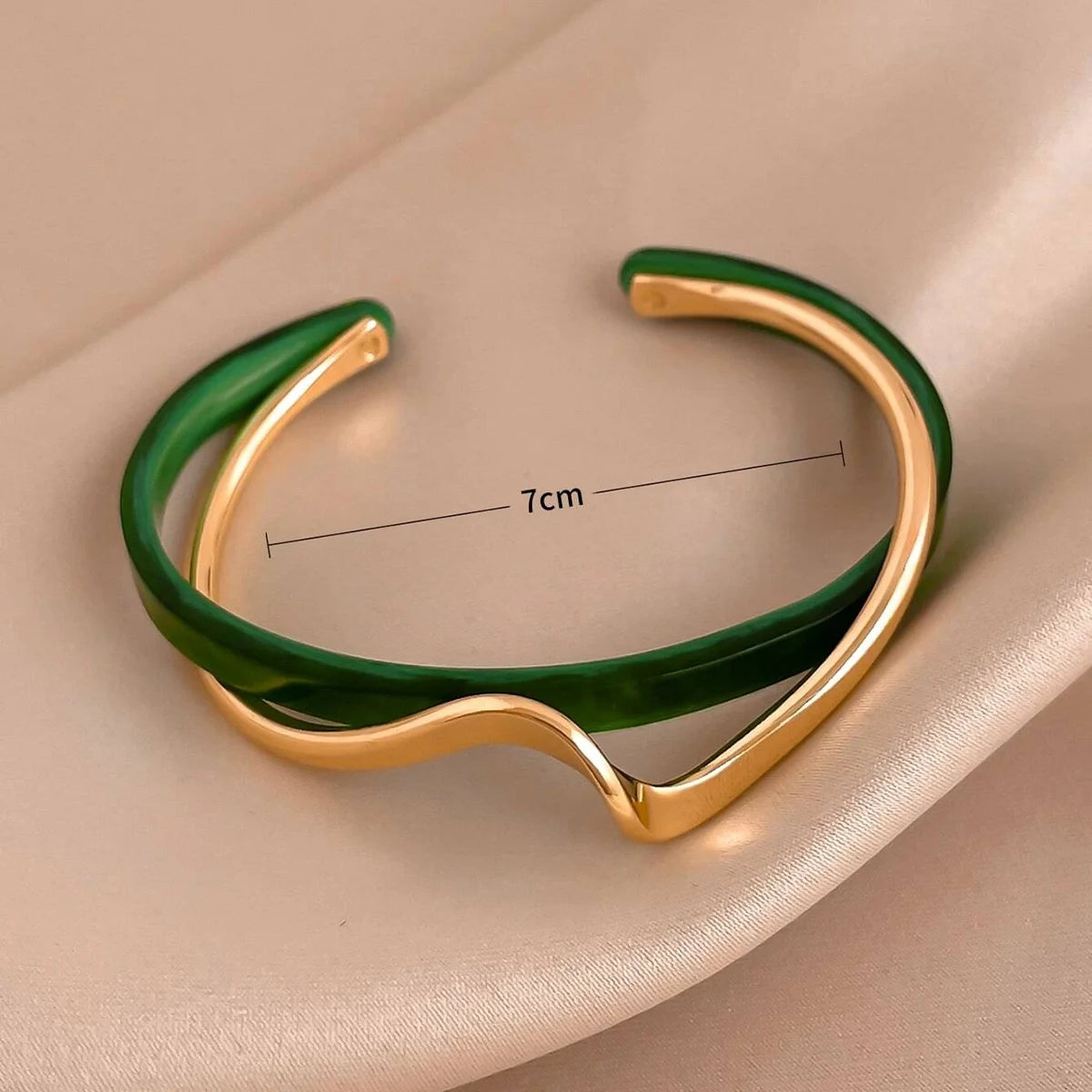 Modern Gold Open Bangle Bracelet by ZEB Jewelry – view 3