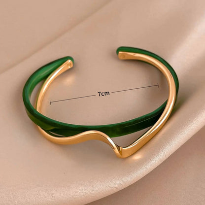 Modern Gold Open Bangle Bracelet by ZEB Jewelry – view 3