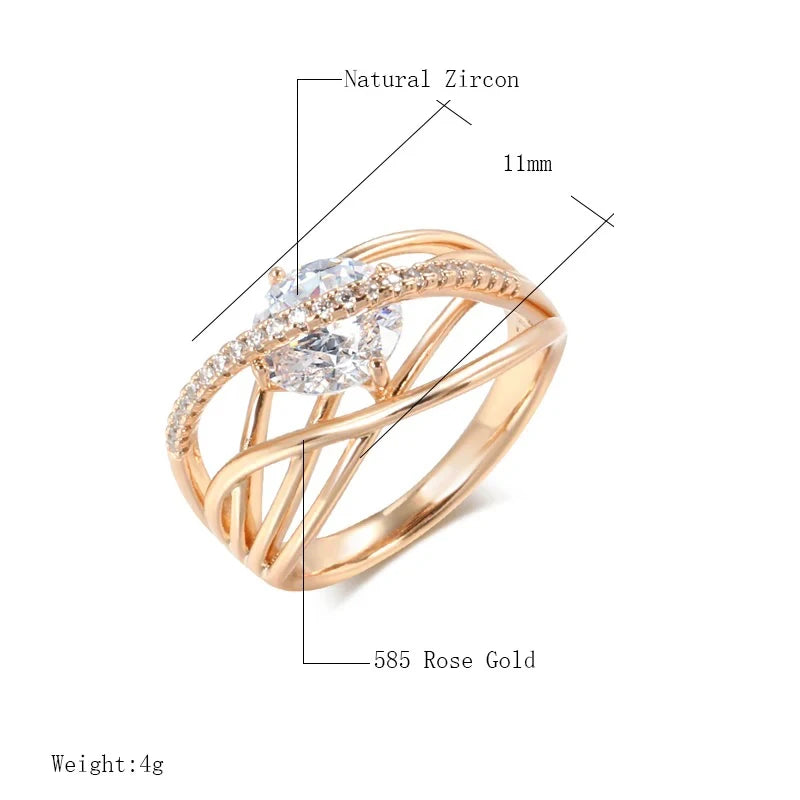 Rose Gold-Tone Cross Zircon Ring by ZEB Jewelry – view 2