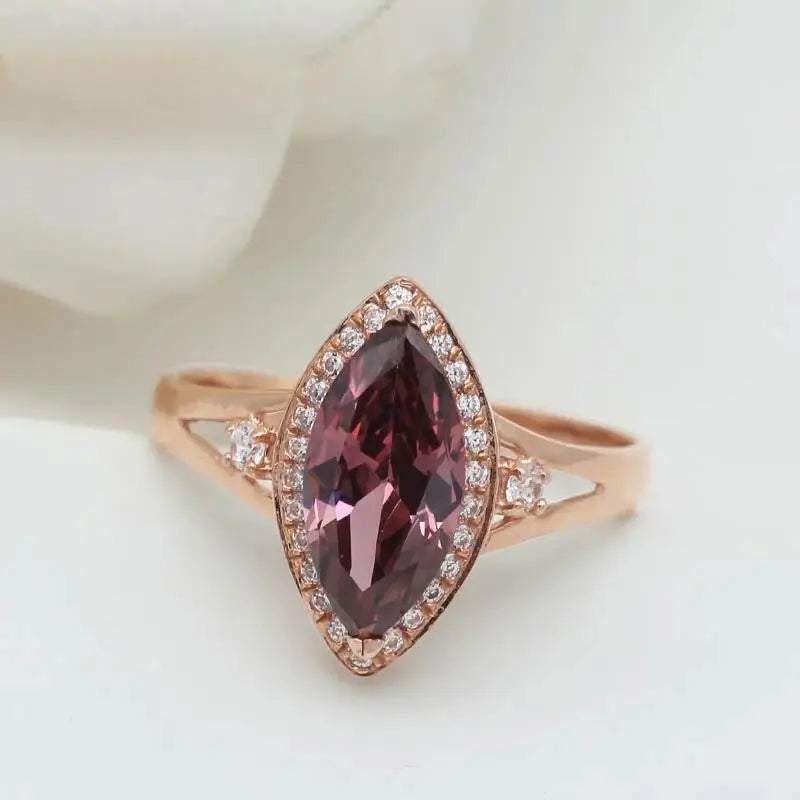 Ruby Marquise Rose Gold-Tone Ring by ZEB Jewelry – view 3