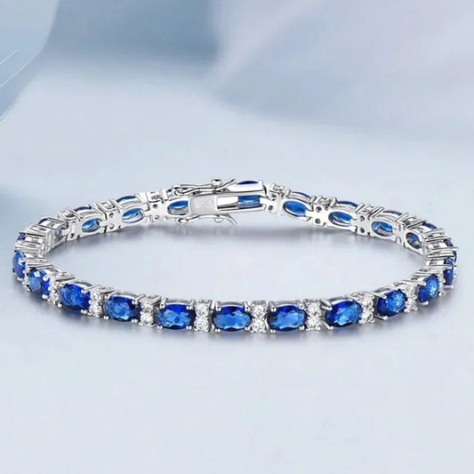 Sapphire-Style Bangle – 925 Sterling Silver by ZEB Jewelry – view 1