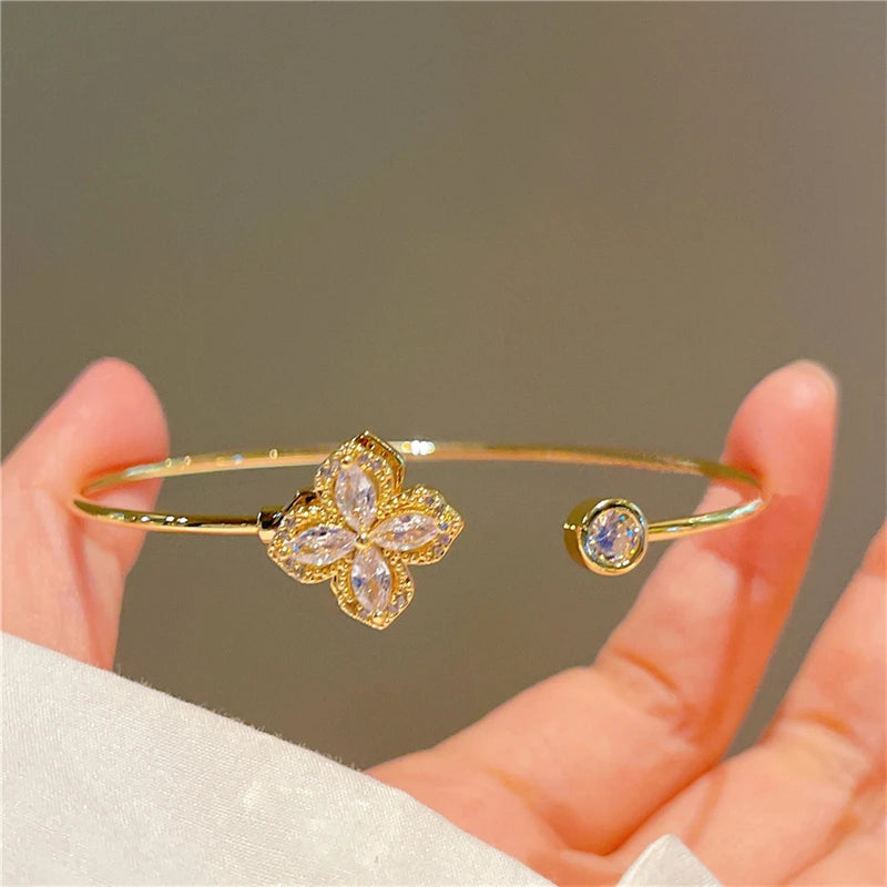 Silver Zircon Open Cuff Bangle by ZEB Jewelry – view 9
