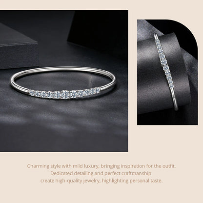 Moissanite Bar Bracelet – 925 Sterling Silver by ZEB Jewelry – view 11