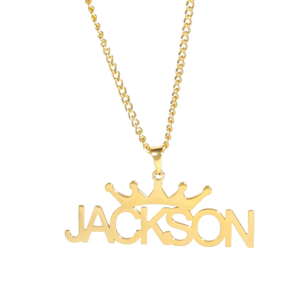 Personalized Crown Name Necklace – Stainless Steel by ZEB Jewelry – view 4