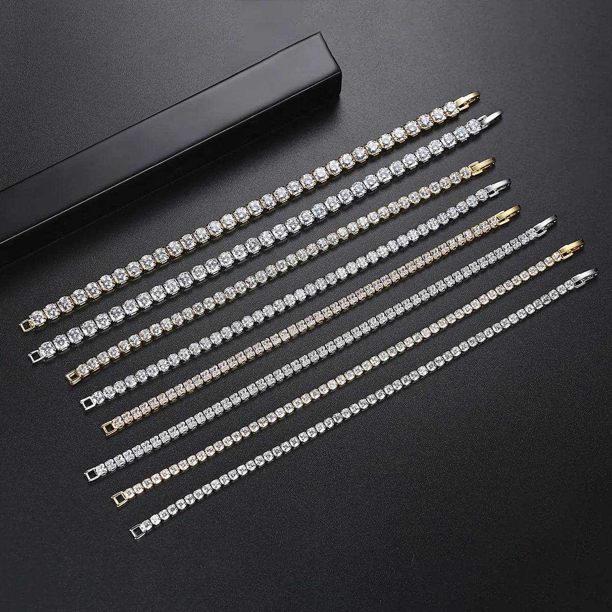 Black Zircon Tennis Bracelet – 925 Sterling Silver by ZEB Jewelry – view 1