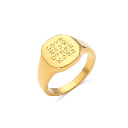Engraved Ring – 18K Gold-Plated Stainless Steel by ZEB Jewelry – view 23