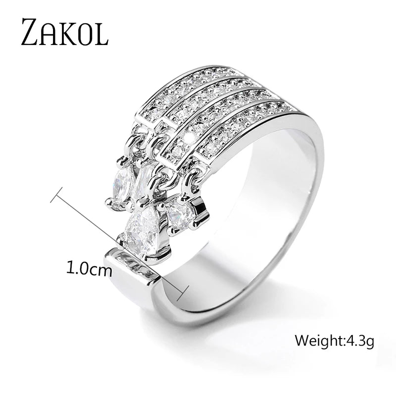 Waterdrop Zircon Statement Ring by ZEB Jewelry – view 6