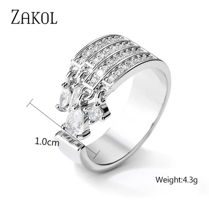 Waterdrop Zircon Statement Ring by ZEB Jewelry – view 6