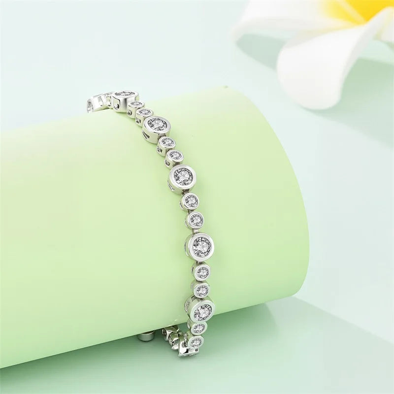 Zircon Tennis Bracelet – 925 Sterling Silver by ZEB Jewelry – view 2