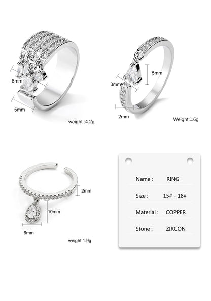 Waterdrop Zircon Statement Ring by ZEB Jewelry – view 14