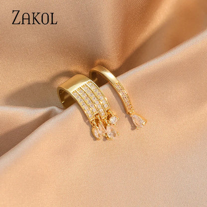 Waterdrop Zircon Statement Ring by ZEB Jewelry – view 4