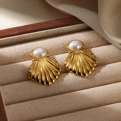 Geometric Flower Earrings – Stainless Steel by ZEB Jewelry – view 2