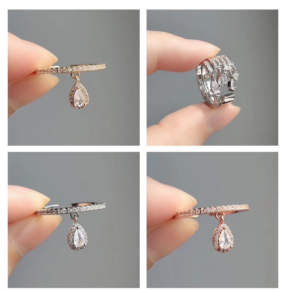 Waterdrop Zircon Statement Ring by ZEB Jewelry – view 13