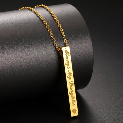 Friendship Bar Pendant Necklace – Stainless Steel by ZEB Jewelry – view 4