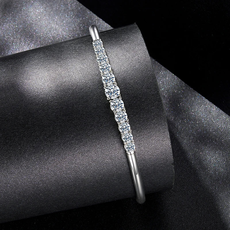 Moissanite Bar Bracelet – 925 Sterling Silver by ZEB Jewelry – view 5